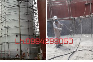 Dịch vụ phun cát tẩy rỉ bồn bể silo